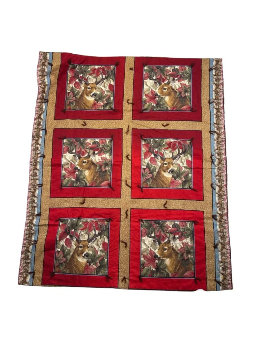 Rustic Woodland Themed Deer Lap Blanket Decoration Wildlife Autumn Harvest